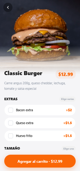 Detalle de producto en Fudi
